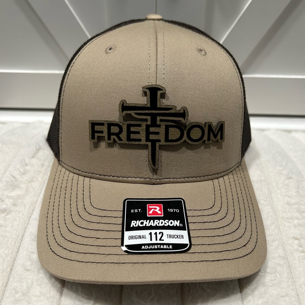 Freedom laser engraved Richardson Trucker Hat